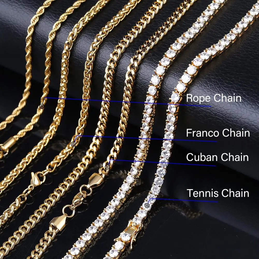 TOPGRILLZ Eye of Horus Pendant Necklace With Tennis Chain Gold Color Iced Out Cubic Zirconia Hip Hop Rock Fashion Jewelry Gift