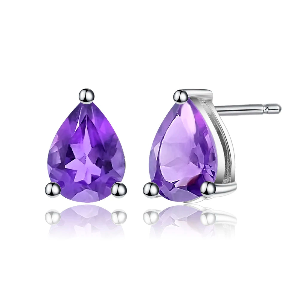 Gem's Ballet 6*8mm 2.74Ct Natural Red Garnet Gemstone Stud Earrings Genuine 925 Sterling Silver Fashion Jewelry for Women